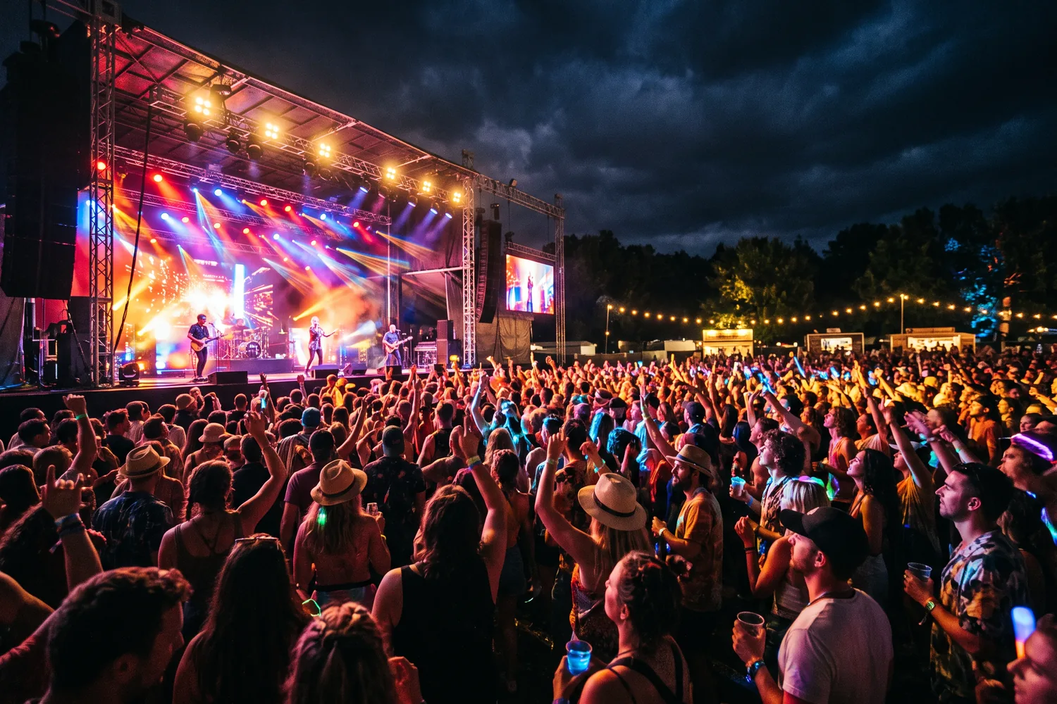 Palco de festival de música ao ar livre, imagem ilustrativa