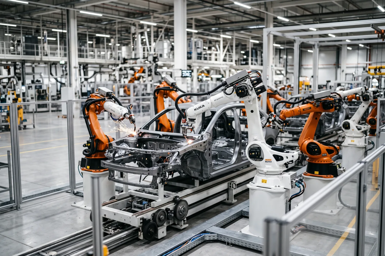 Linha de montagem automotiva, imagem ilustrativa