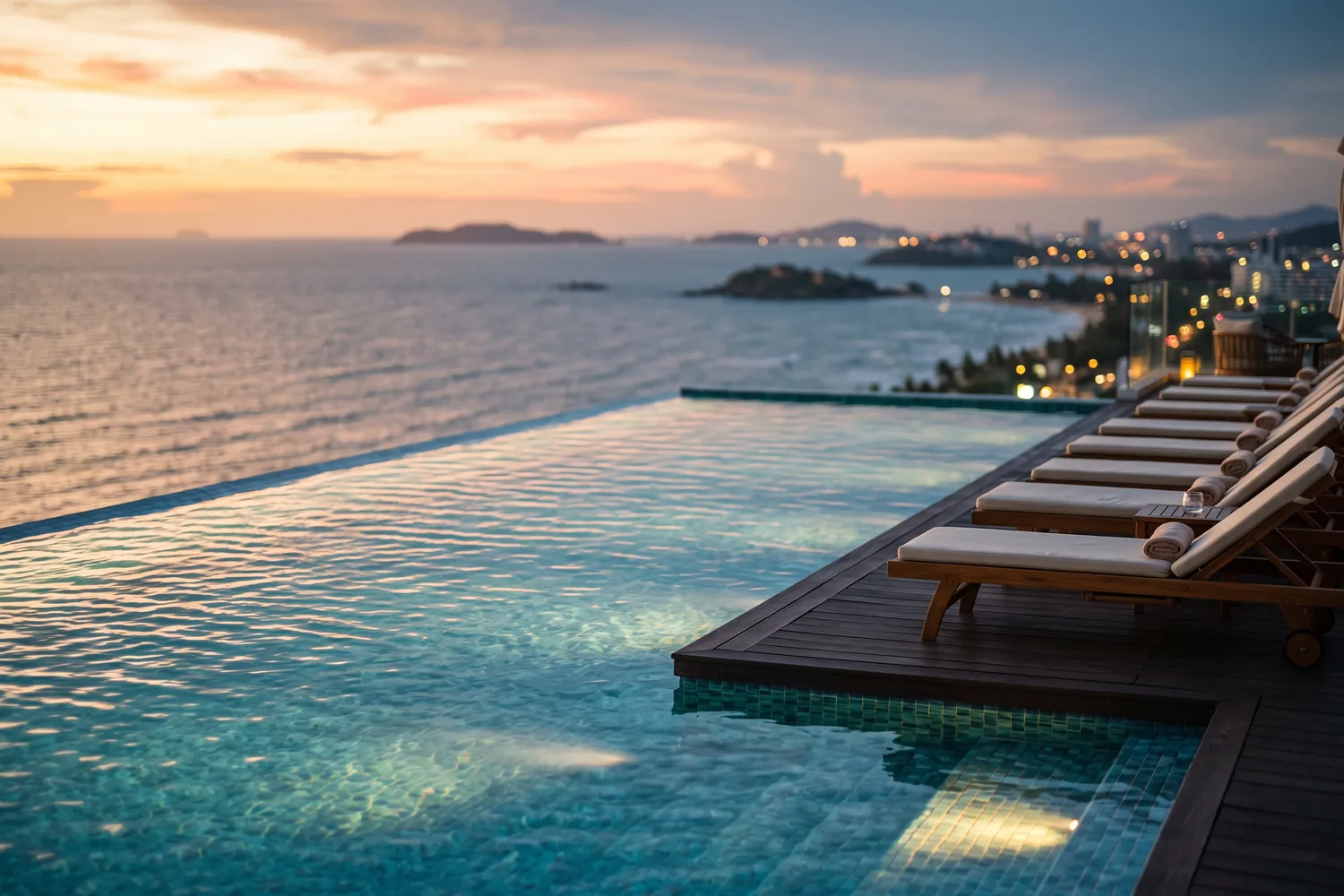 Piscina com vista para o mar, imagem ilustrativa