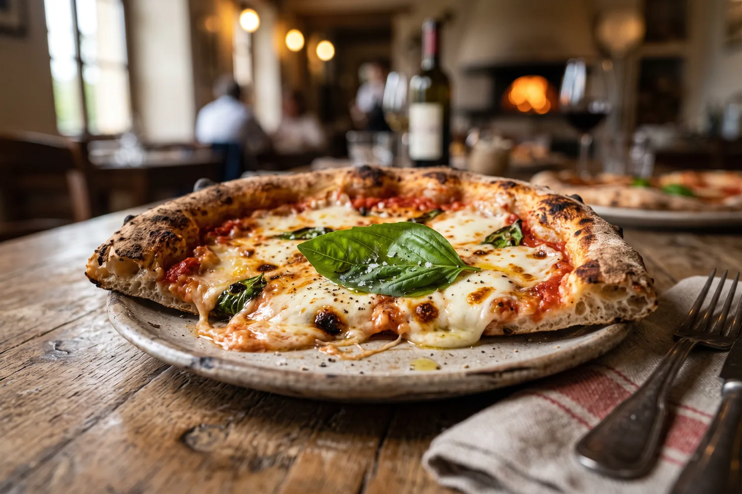 Pizza artesanal assada em forno a lenha, imagem ilustrativa