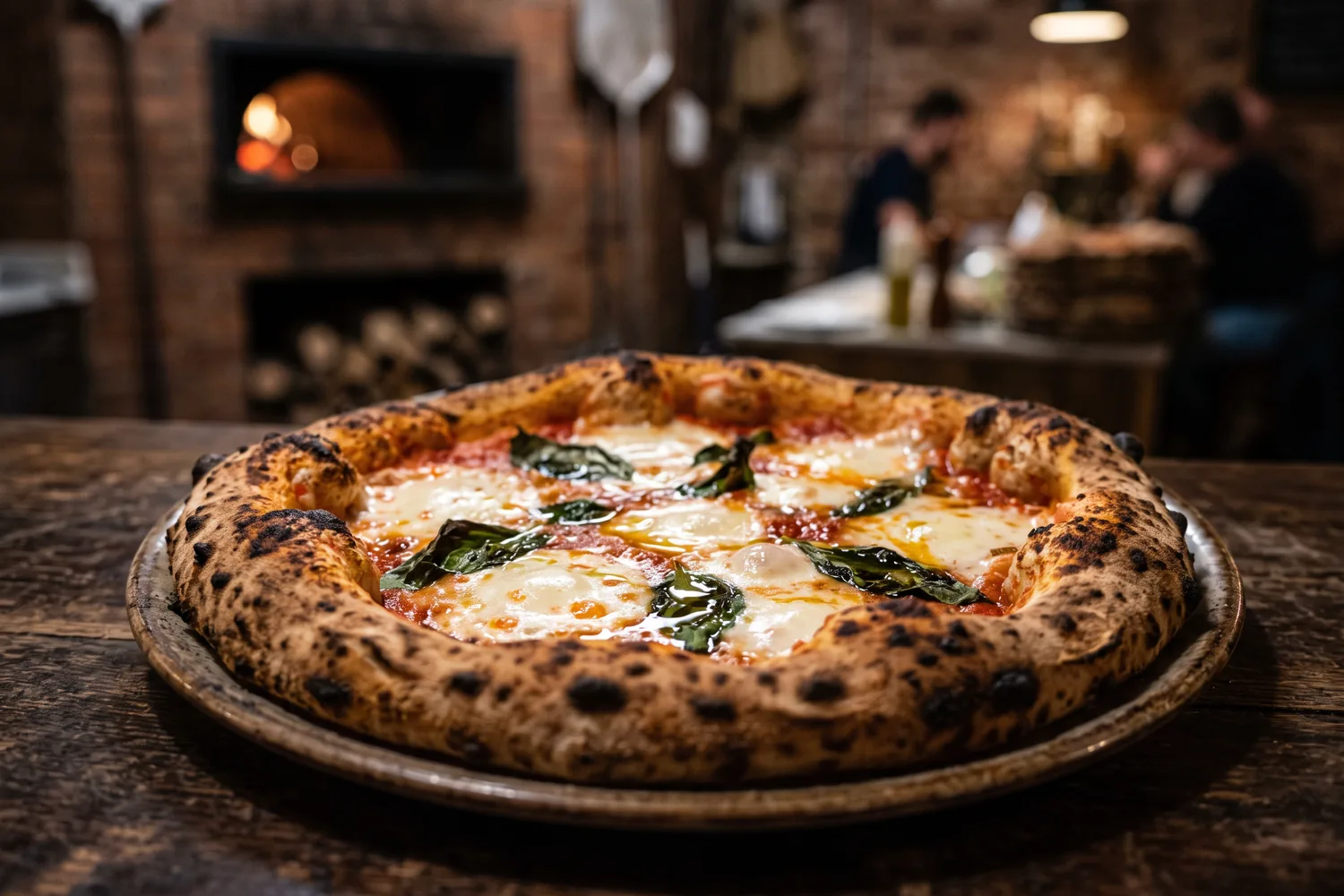 Pizza napolitana saindo do forno, imagem ilustrativa