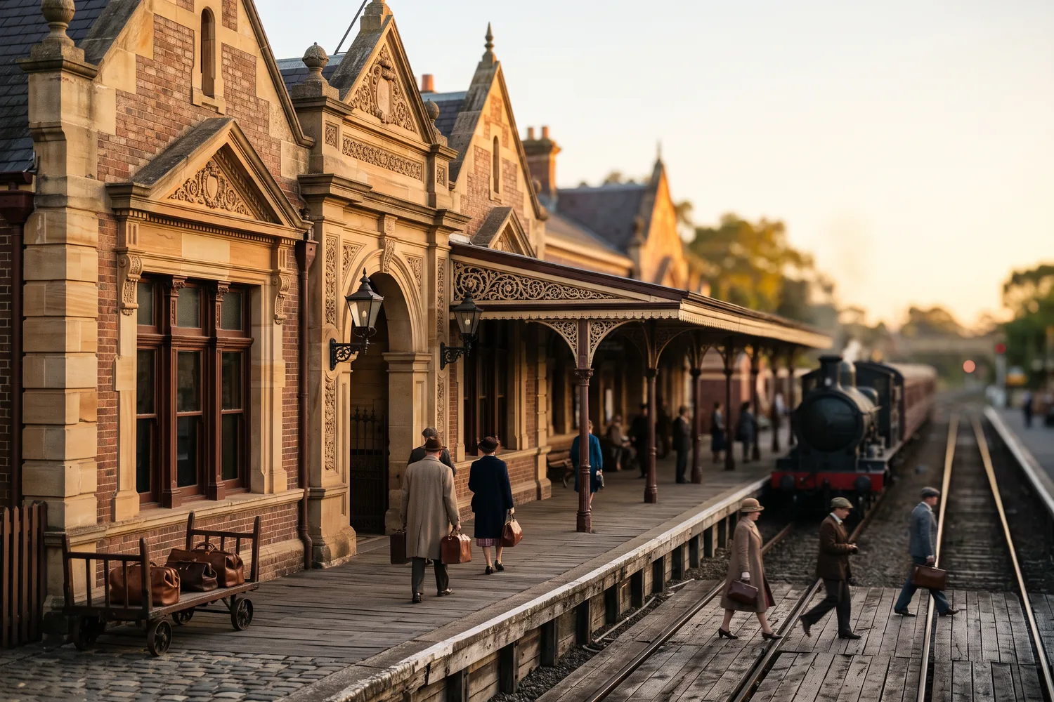 Estação ferroviária histórica, imagem ilustrativa