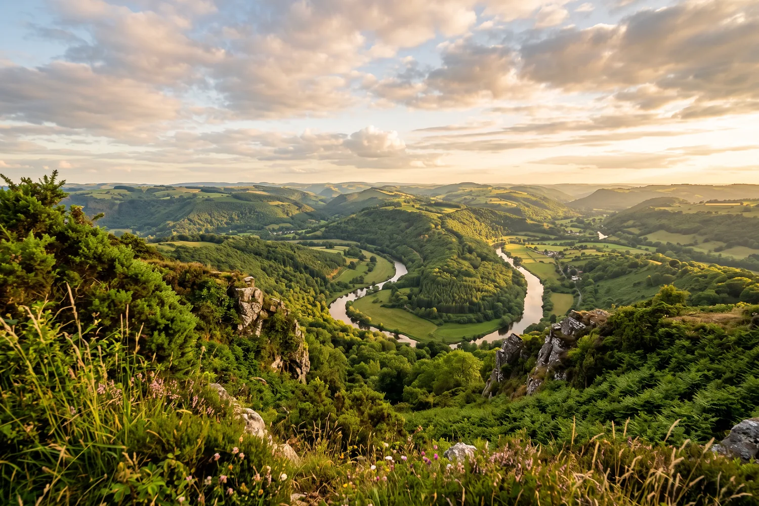 Vista panorâmica de vale entre montanhas, imagem ilustrativa